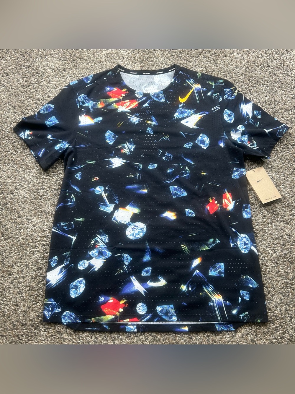Nike AeroSwift Glam Dri-FIT ADV Short-Sleeve Running Top Mens Small IH5043-010
